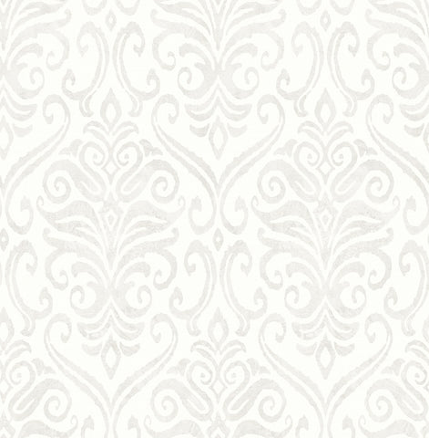 4148-27437 Adavu Dove Damask Wallpaper