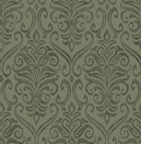 4148-27440 Adavu Dark Green Damask Wallpaper