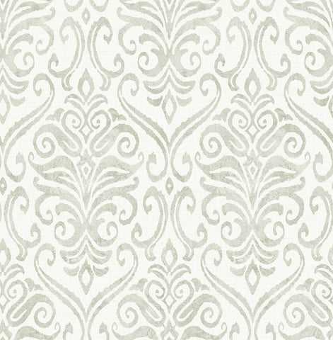 4148-27441 Adavu Sage Damask Wallpaper