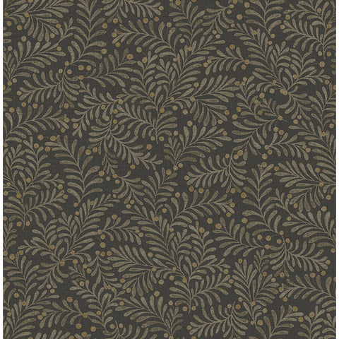 4148-27442 Chrysantha Black Berry Branches Wallpaper