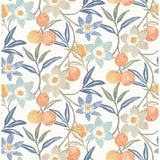4148-27448 Passiflora Blue Fruit and Floral Wallpaper