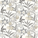 4148-27451 Passiflora Charcoal Fruit and Floral Wallpaper