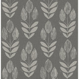 4148-27477 Garland Charcoal Block Tulip Wallpaper
