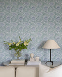 4153-82003 Anemone Blue Floral Trail Wallpaper
