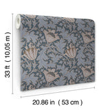 4153-82006 Anemone Dark Blue Floral Trail Wallpaper
