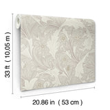 4153-82011 Granville White Leafy Vine Wallpaper