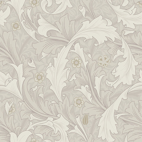 4153-82011 Granville White Leafy Vine Wallpaper