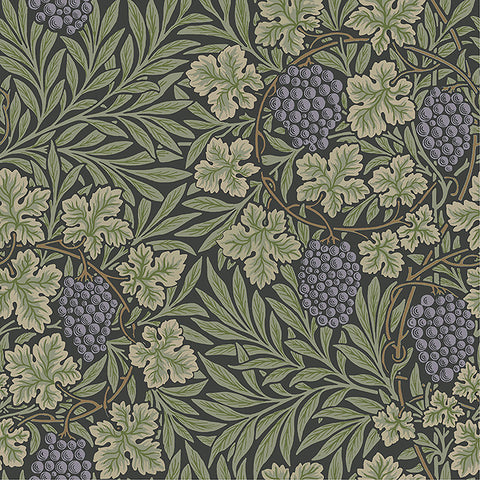 4153-82019 Vine Green Woodland Fruits Wallpaper
