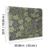 4153-82020 Vine Dark Green Woodland Fruits Wallpaper