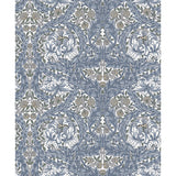 4153-82024 African Marigold Blue Floral Wallpaper
