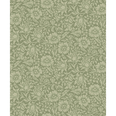4153-82041 Mallow Green Floral Vine Wallpaper