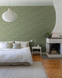 4153-82042 Mallow Dark Green Floral Vine Wallpaper