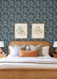 4155-27325 Anita Teal Woodland Floral Wallpaper