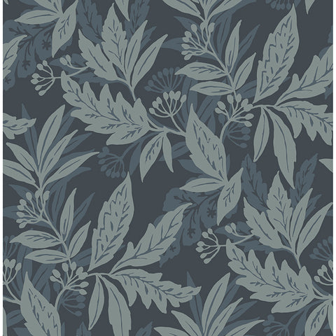 4155-27325 Anita Teal Woodland Floral Wallpaper