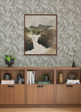 4155-27327 Anita Pewter Woodland Floral Wallpaper