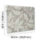 4155-27327 Anita Pewter Woodland Floral Wallpaper