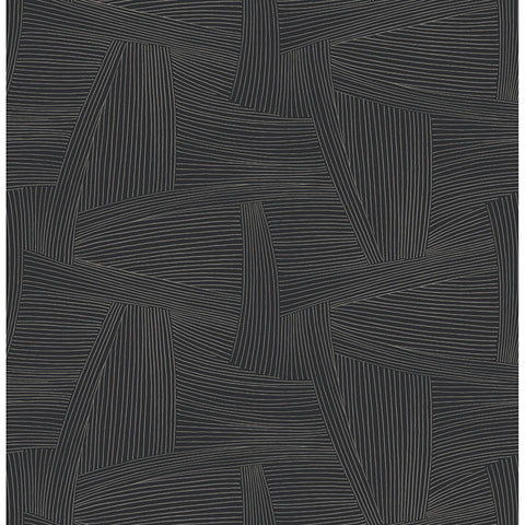 4155-27330 Reid Black Woven Geometric Wallpaper