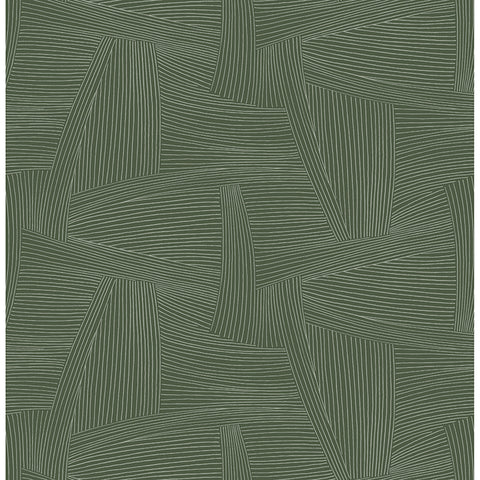 4155-27331 Reid Evergreen Woven Geometric Wallpaper