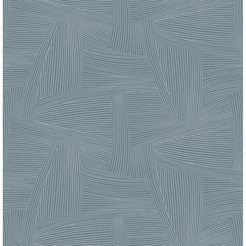 4155-27334 Reid Sky Blue Woven Geometric Wallpaper