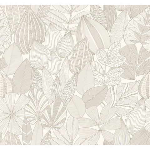 4155-72808 Mathias Taupe Botanical Wallpaper