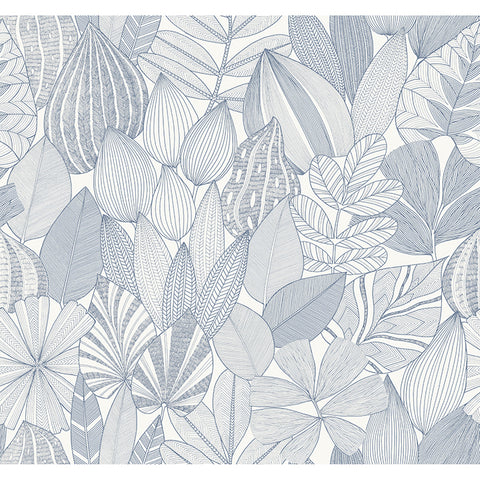 4155-72812 Mathias Blue Botanical Wallpaper