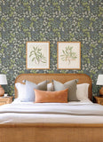 4155-72815 Mildred Charcoal Botanical Trail Wallpaper