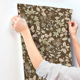 4155-72816 Mildred Espresso Botanical Trail Wallpaper