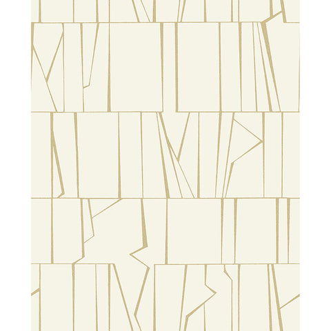 4155-72818 Huntington Gold Geometric Stripe Wallpaper