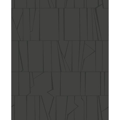 4155-72820 Huntington Charcoal Geometric Stripe Wallpaper