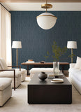 4155-72821 Huntington Indigo Geometric Stripe Wallpaper