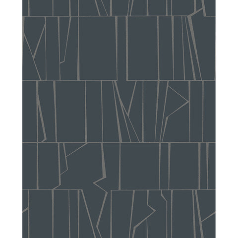 4155-72821 Huntington Indigo Geometric Stripe Wallpaper