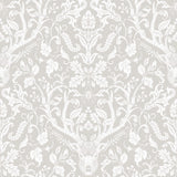4169-12701 Kiwassa Grey Antler Damask Wallpaper
