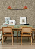  4169-12705 Kiwassa Light Brown Antler Damask Wallpaper