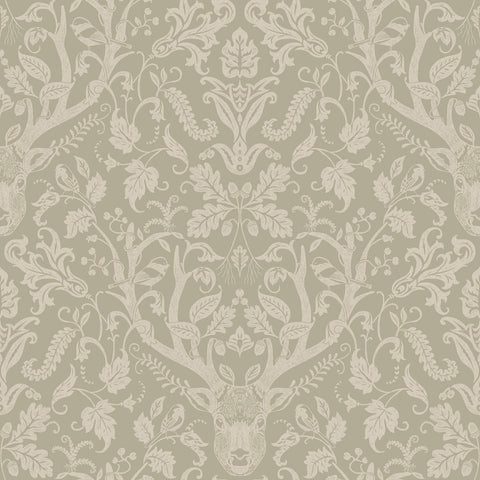 4169-12706 Kiwassa Sage Antler Damask Wallpaper