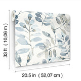  4169-13908 Pinnate Blue Leaves Wallpaper
