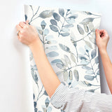  4169-13908 Pinnate Blue Leaves Wallpaper