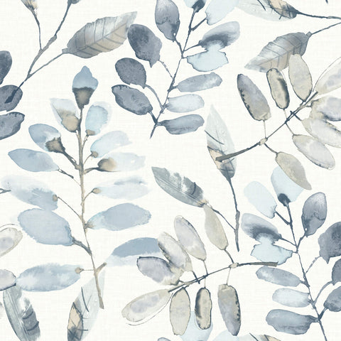 4169-13908 Pinnate Blue Leaves Wallpaper