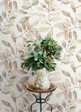  4169-13912 Pinnate Salmon Leaves Wallpaper