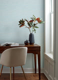 4169-24283 Agave Sky Blue Faux Grasscloth Wallpaper