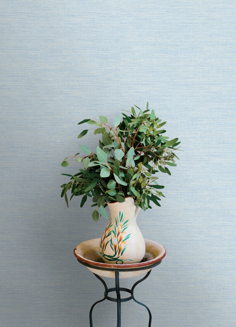 4169-24283 Agave Sky Blue Faux Grasscloth Wallpaper