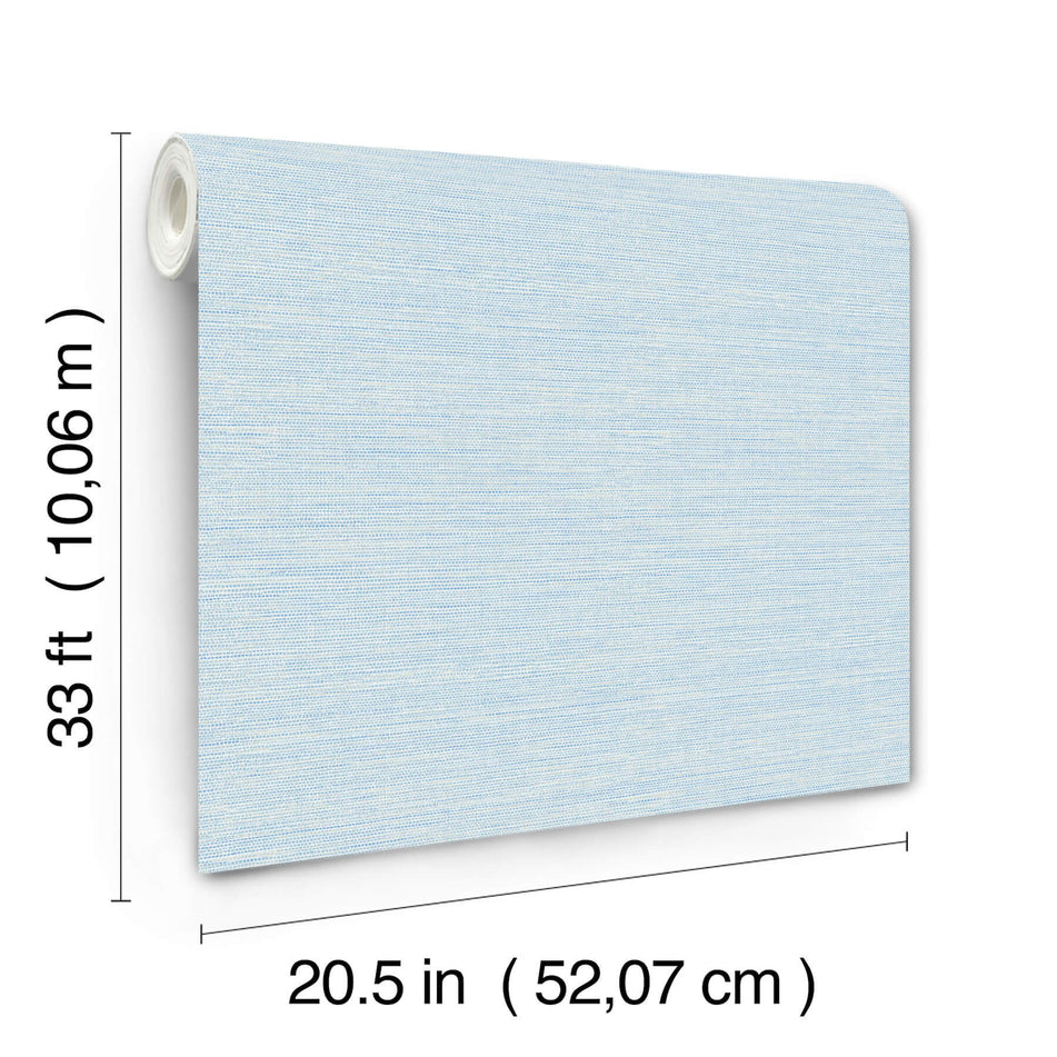 4169-24283 Agave Sky Blue Faux Grasscloth Wallpaper