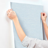 4169-24283 Agave Sky Blue Faux Grasscloth Wallpaper