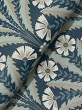  4169-27600 Tap Root Dark Blue Floral Damask Wallpaper