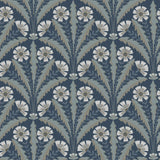  4169-27600 Tap Root Dark Blue Floral Damask Wallpaper