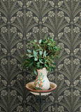 4169-27601 Tap Root Charcoal Floral Damask Wallpaper