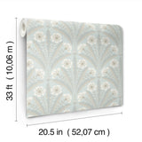 4169-27602 Tap Root Light Blue Floral Damask Wallpaper