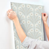 4169-27602 Tap Root Light Blue Floral Damask Wallpaper