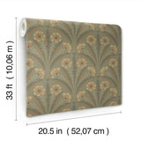 4169-27604 Tap Root Green Floral Damask Wallpaper