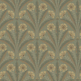 4169-27604 Tap Root Green Floral Damask Wallpaper