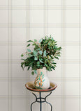 4169-27606 Auberge White Plaid Wallpaper